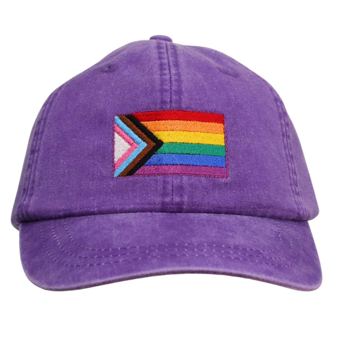Embroidered Hat * Pride Progress Flag * Grape