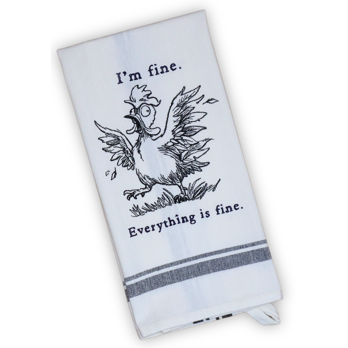 I'm Fine Frazzled Chicken * Embroidered Hand Towel