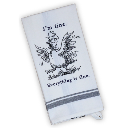 I'm Fine Frazzled Chicken * Embroidered Hand Towel