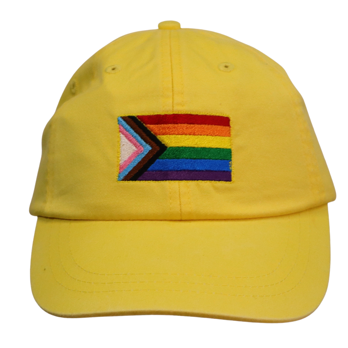 Embroidered Hat * Pride Progress Flag * Lemon