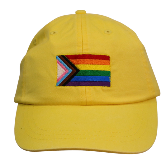 Embroidered Hat * Pride Progress Flag * Lemon