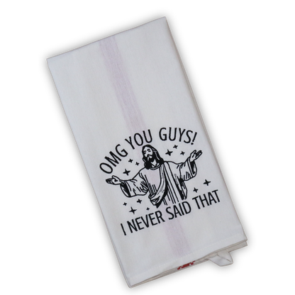 OMG You Guys Embroidered Hand Towel * Jesus Humor
