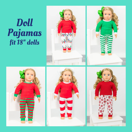 PRE-ORDER ONLY * HOLIDAY Doll Pajamas 2025 * RTS mid-November
