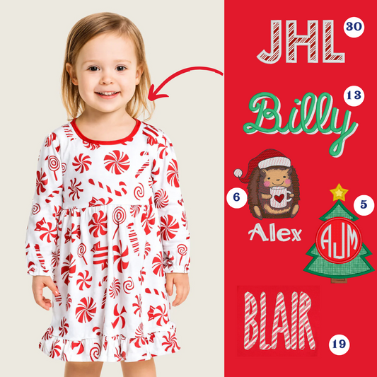 PRE-ORDER ONLY * Kids HOLIDAY GOWN! 2025 * RTS mid-November * Peppermint Pop