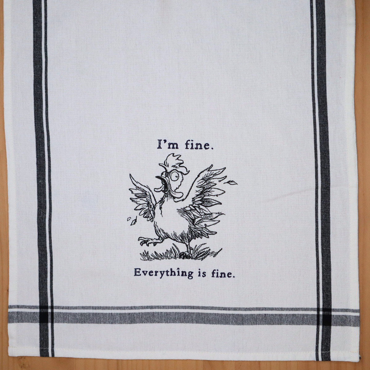 I'm Fine Frazzled Chicken * Embroidered Hand Towel