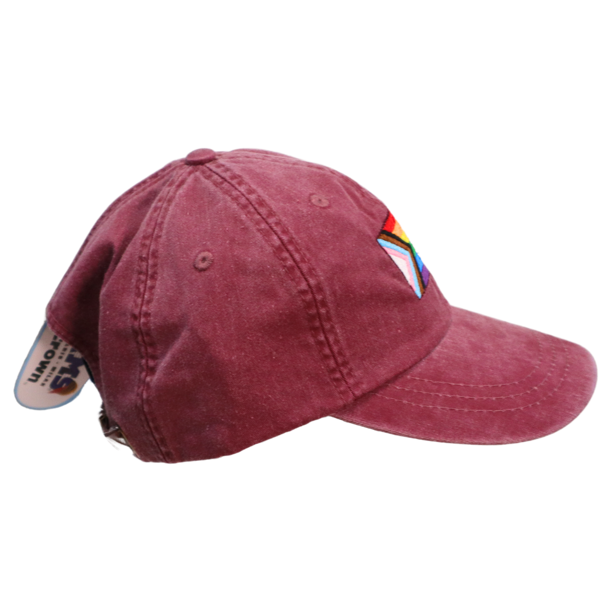 Embroidered Hat * Pride Progress Flag * Burgundy