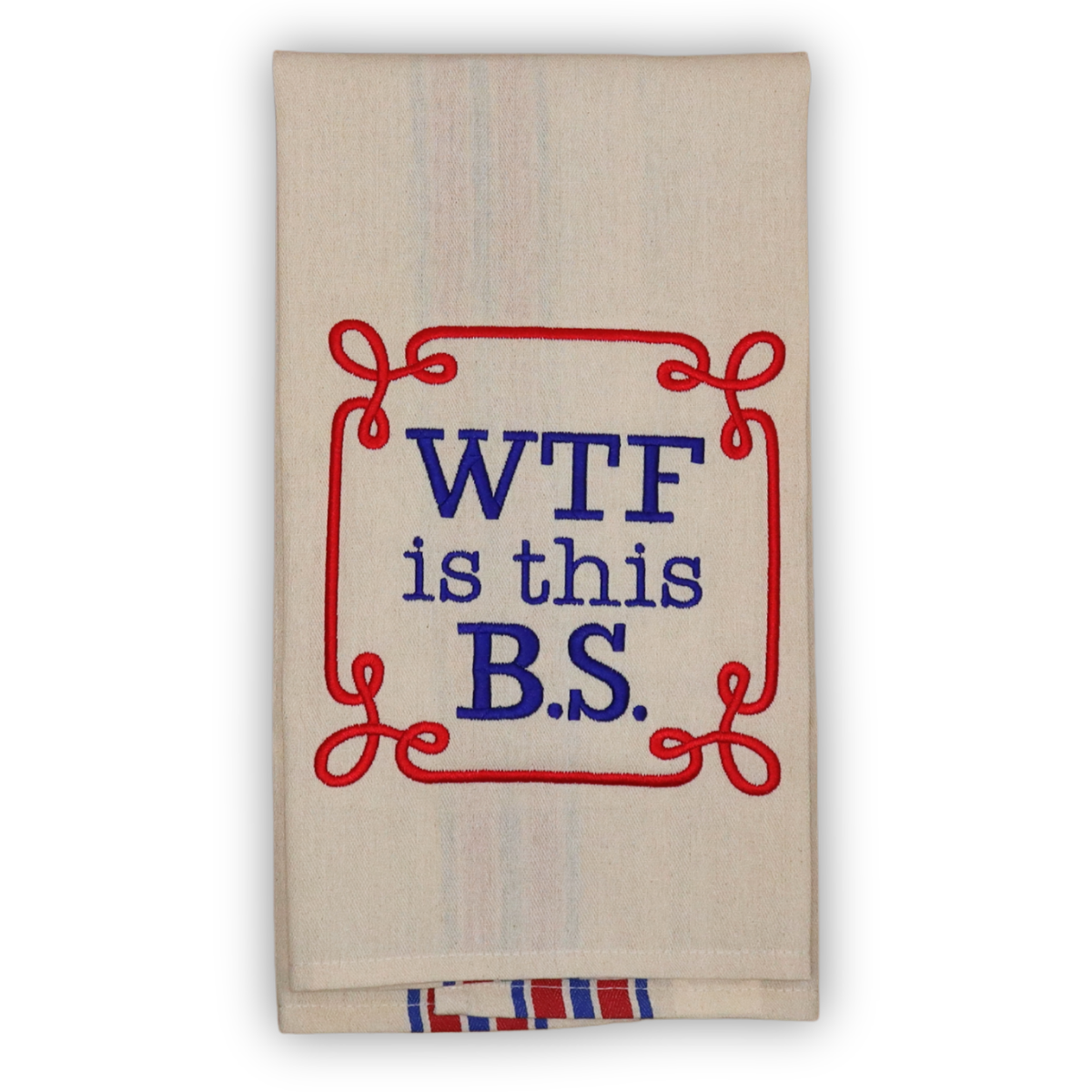 WTF is this B.S. Snarky Americana Towel, Embroidered Hand Towel