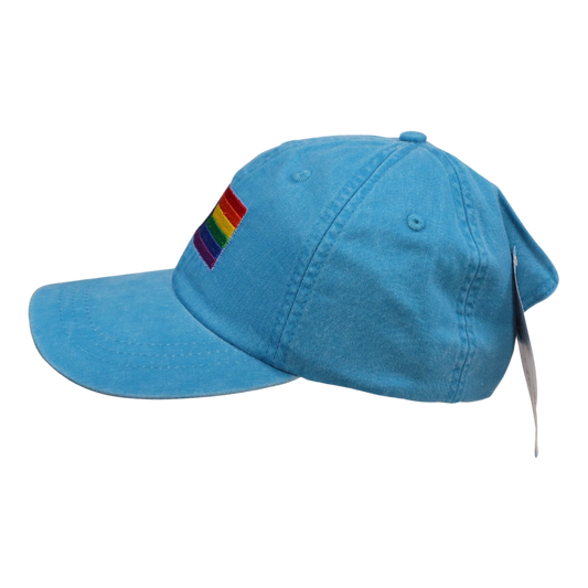 Embroidered Hat * Pride Progress Flag * Caribbean Blue