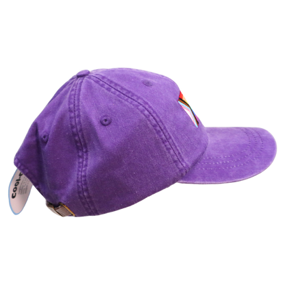 Embroidered Hat * Pride Progress Flag * Grape