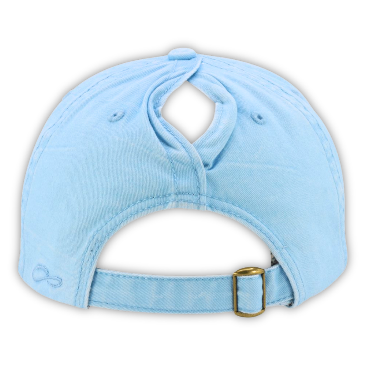 Well Sheeyit * Ponytail Hat * Floral with Periwinkle