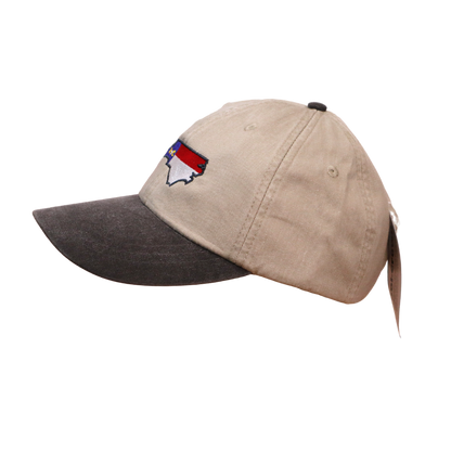Embroidered Hat * NC Flag Design * Khaki with Brim
