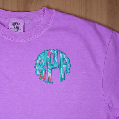 Side-Bow Applique Sweatshirt, Lily fabric, with mono