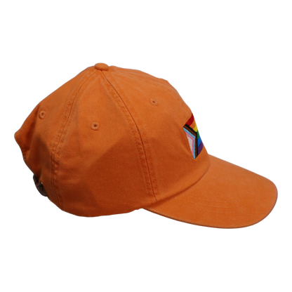 Embroidered Hat * Pride Progress Flag * Tangerine