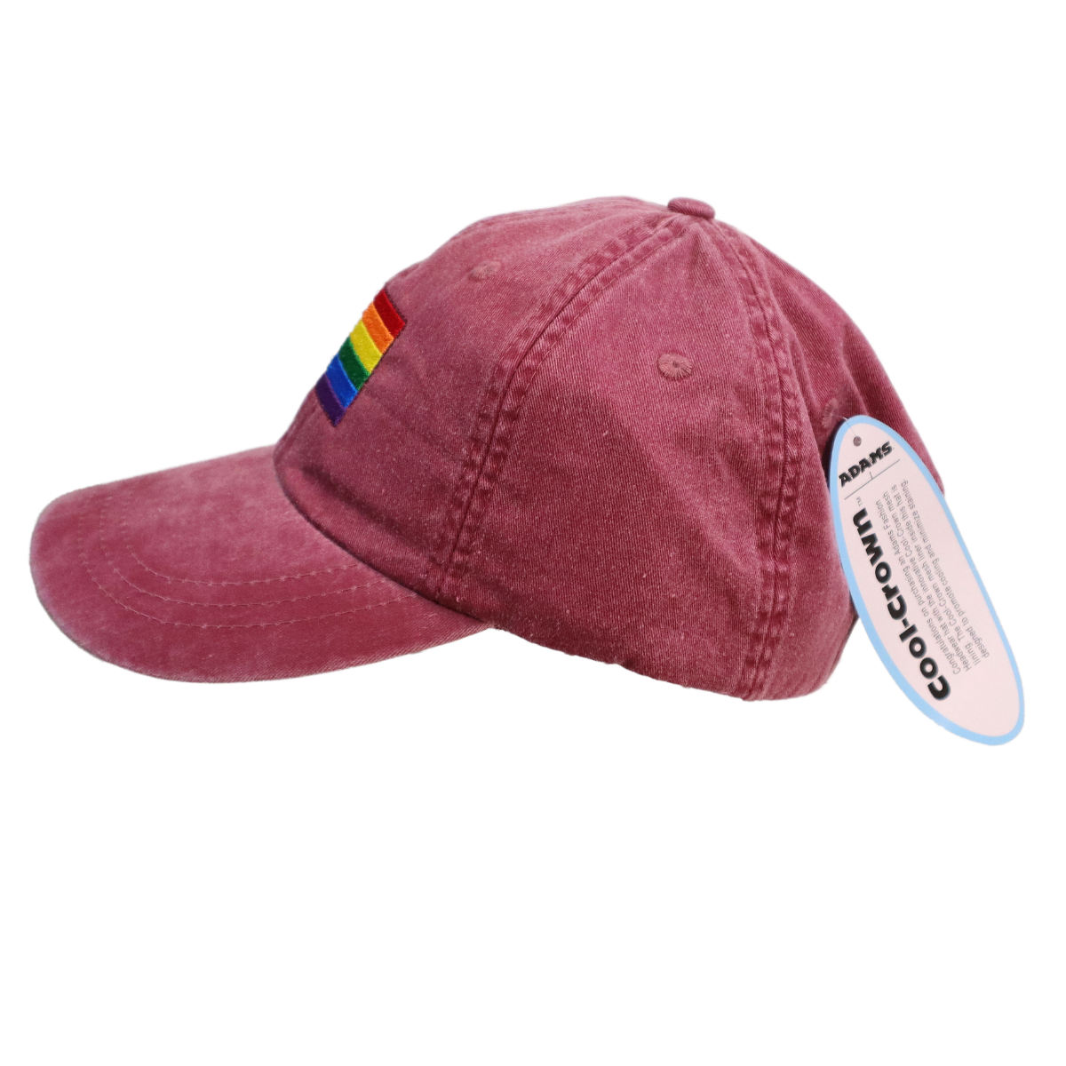Embroidered Hat * Pride Progress Flag * Burgundy