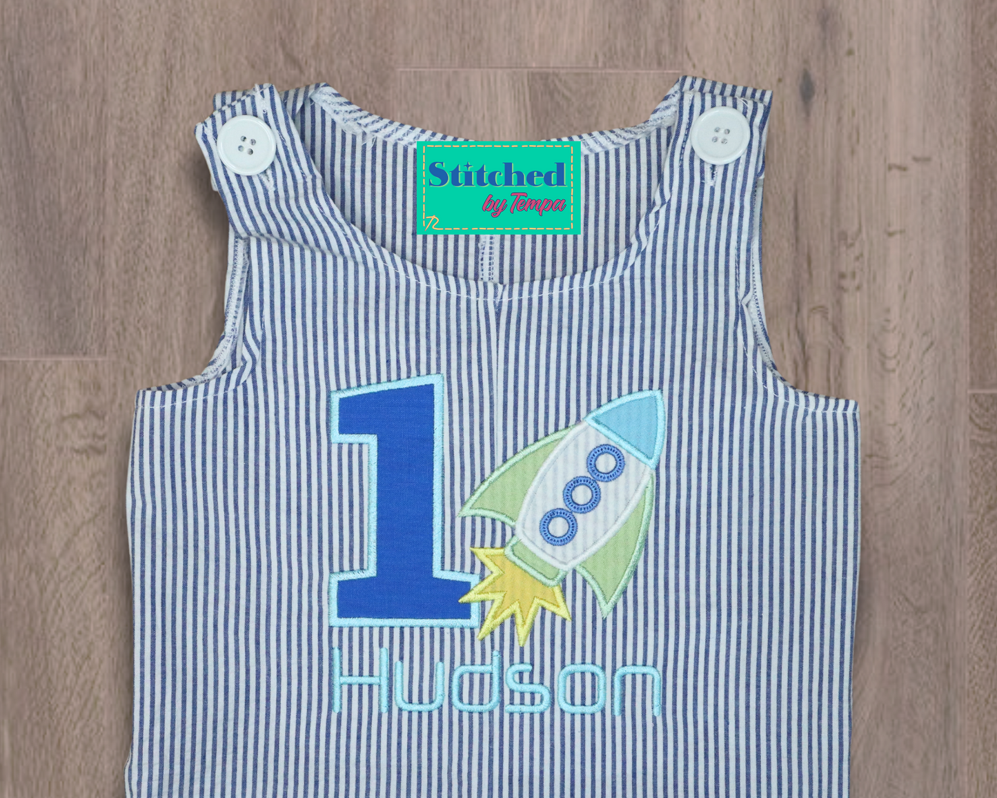 Birthday JonJon - Rocket Ship Applique