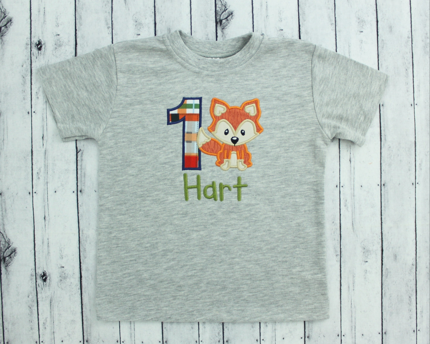 Fox Applique Birthday Shirt