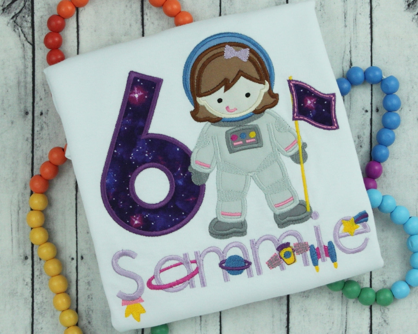 Astronaut Gal Birthday Shirt