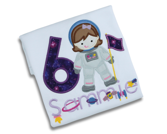 Astronaut Gal Birthday Shirt