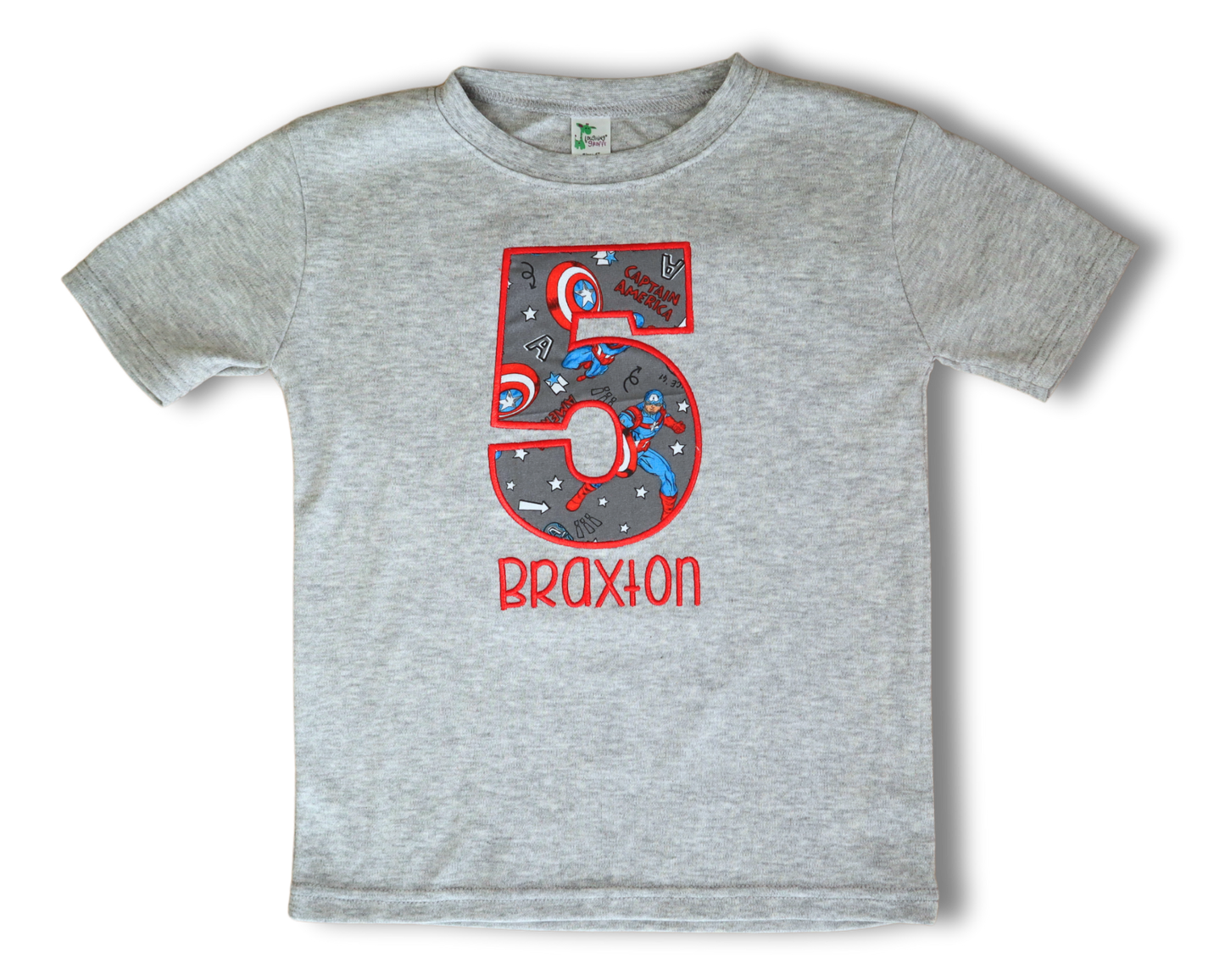 Captain America-inspired Applique Birthday Shirt