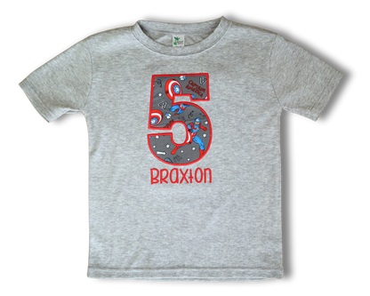 Captain America-inspired Applique Birthday Shirt