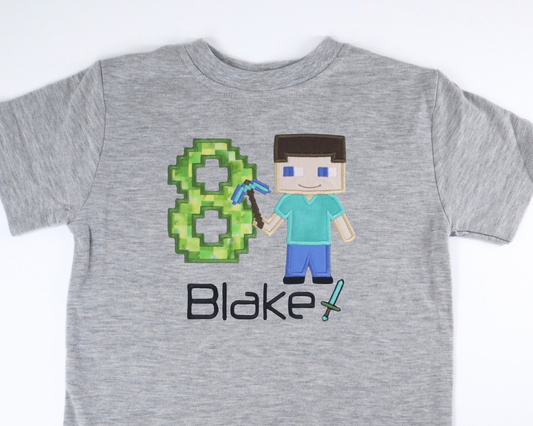 Minecraft Steve Birthday Shirt