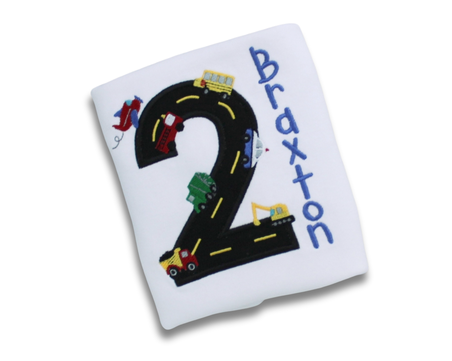 Transportation Road Number Applique Birthday Shirt