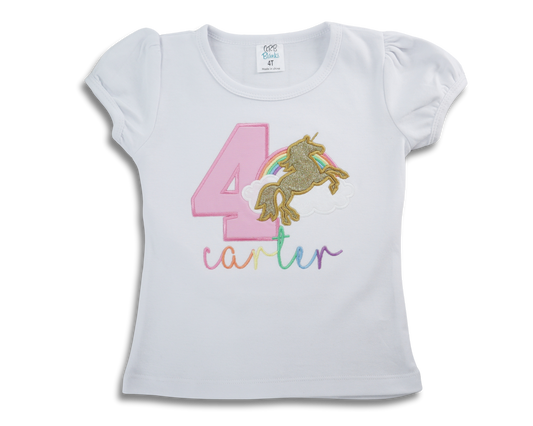 Rainbow Unicorn Birthday Shirt