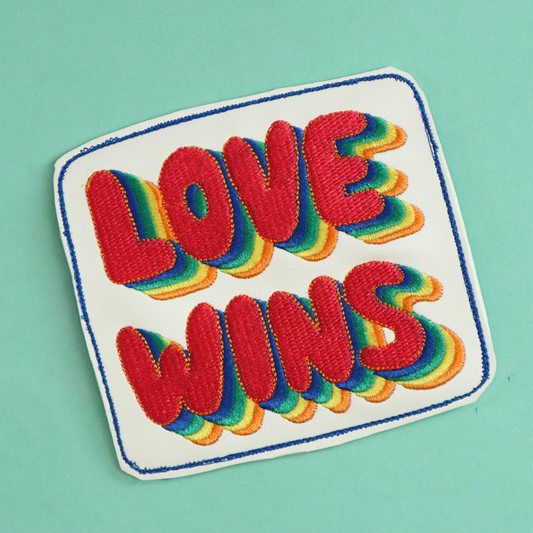 LOVE WINS Embroidered Coaster - Pride gift ideas