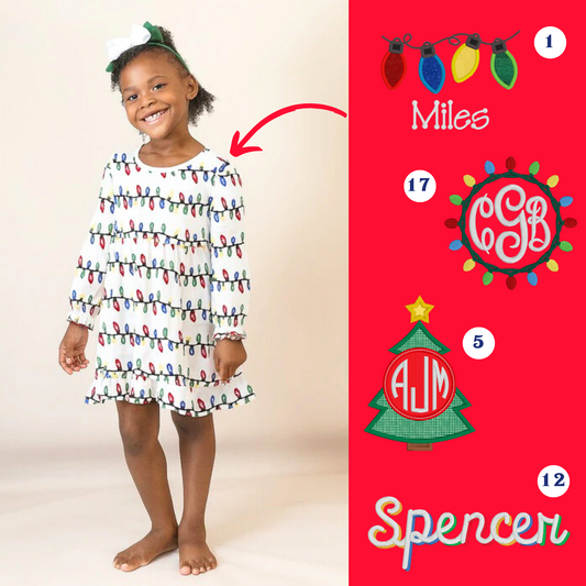 PRE-ORDER ONLY * Kids HOLIDAY GOWN! 2025 * RTS mid-November * Holiday Lights