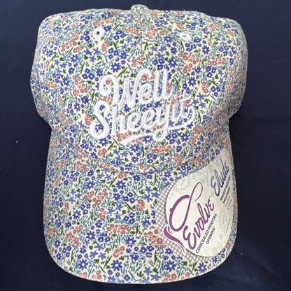 Well Sheeyit * Ponytail Hat * Light Blue Floral
