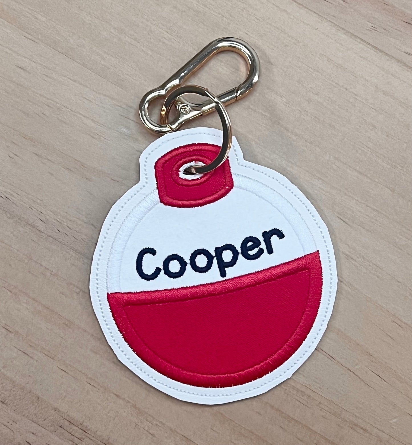 Bobber Embroidered Nametag with Keychain