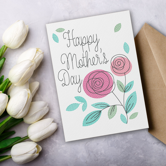 Mother's Day Card * Embroidered Greeting Card