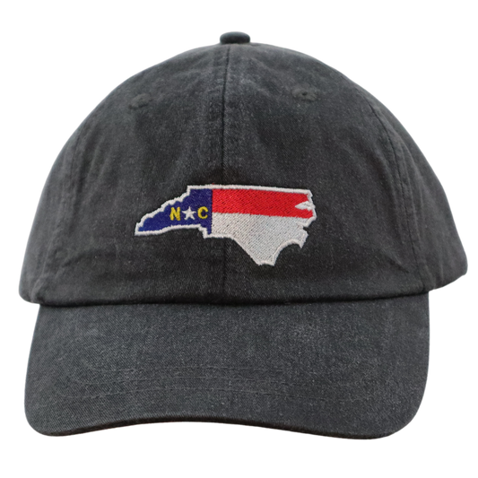 Embroidered Hat * NC Flag Design * Charcoal