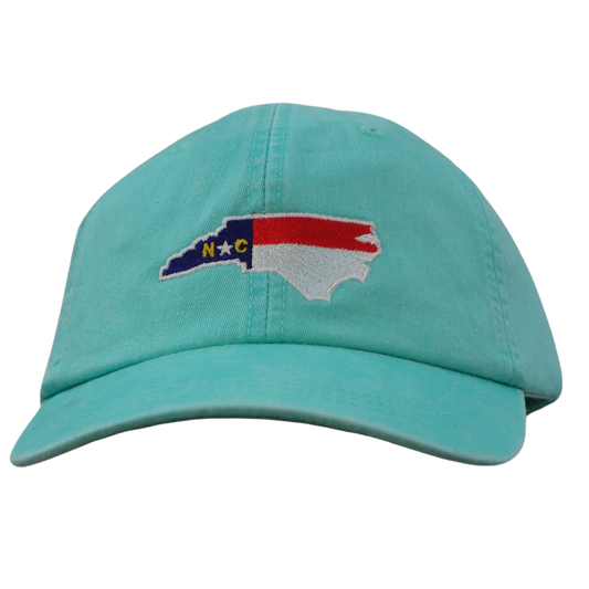 Embroidered Hat * NC Flag Design * Seafoam