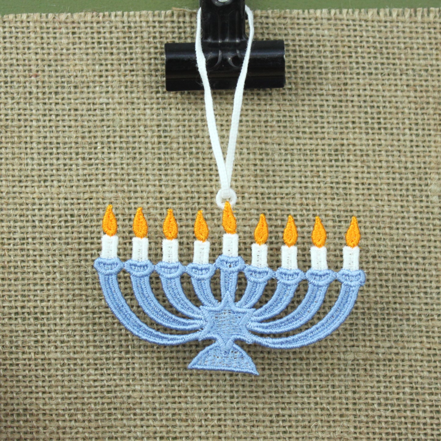 Menorah embroidered ornament