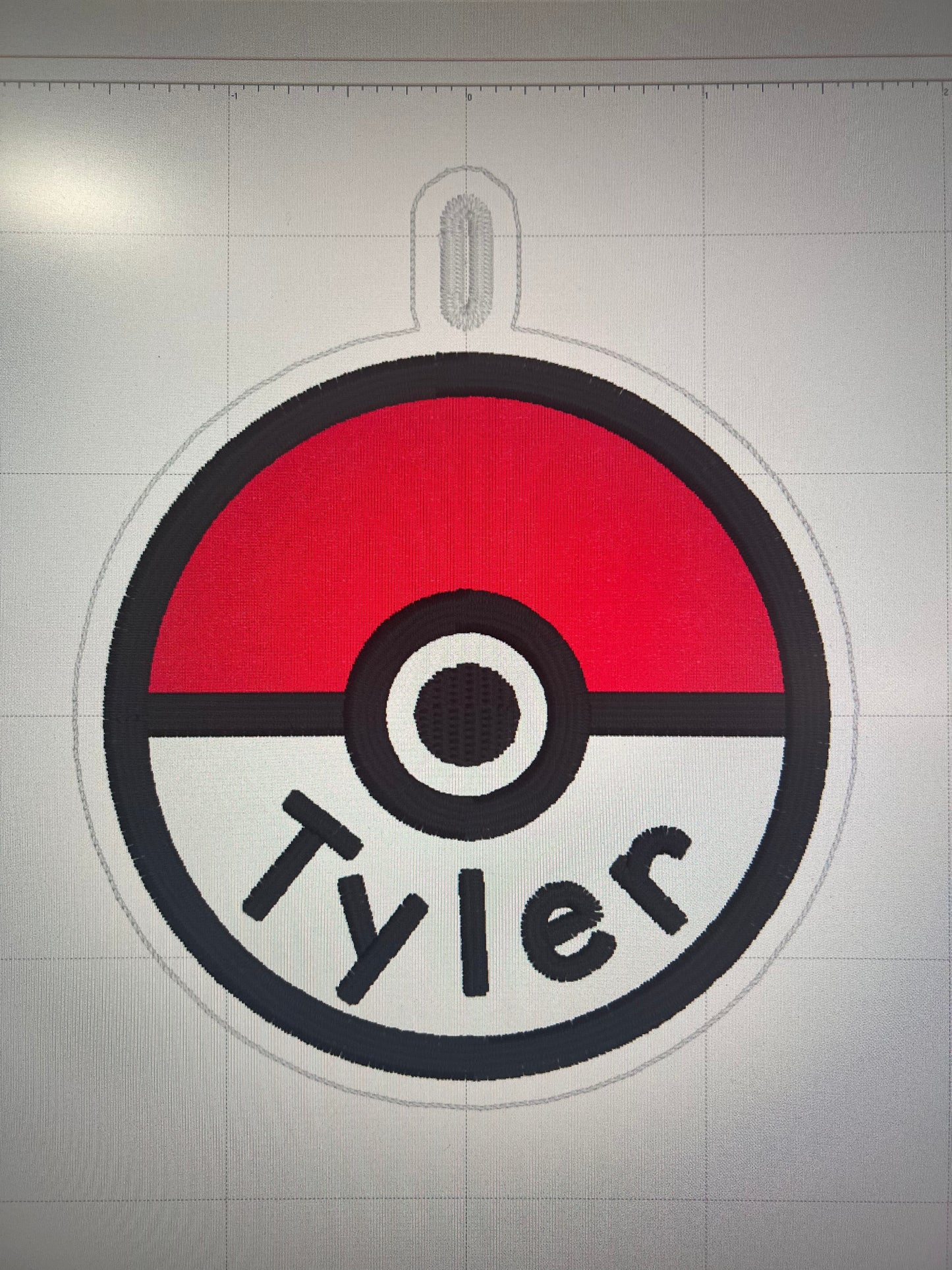 Poke Ball applique nametag