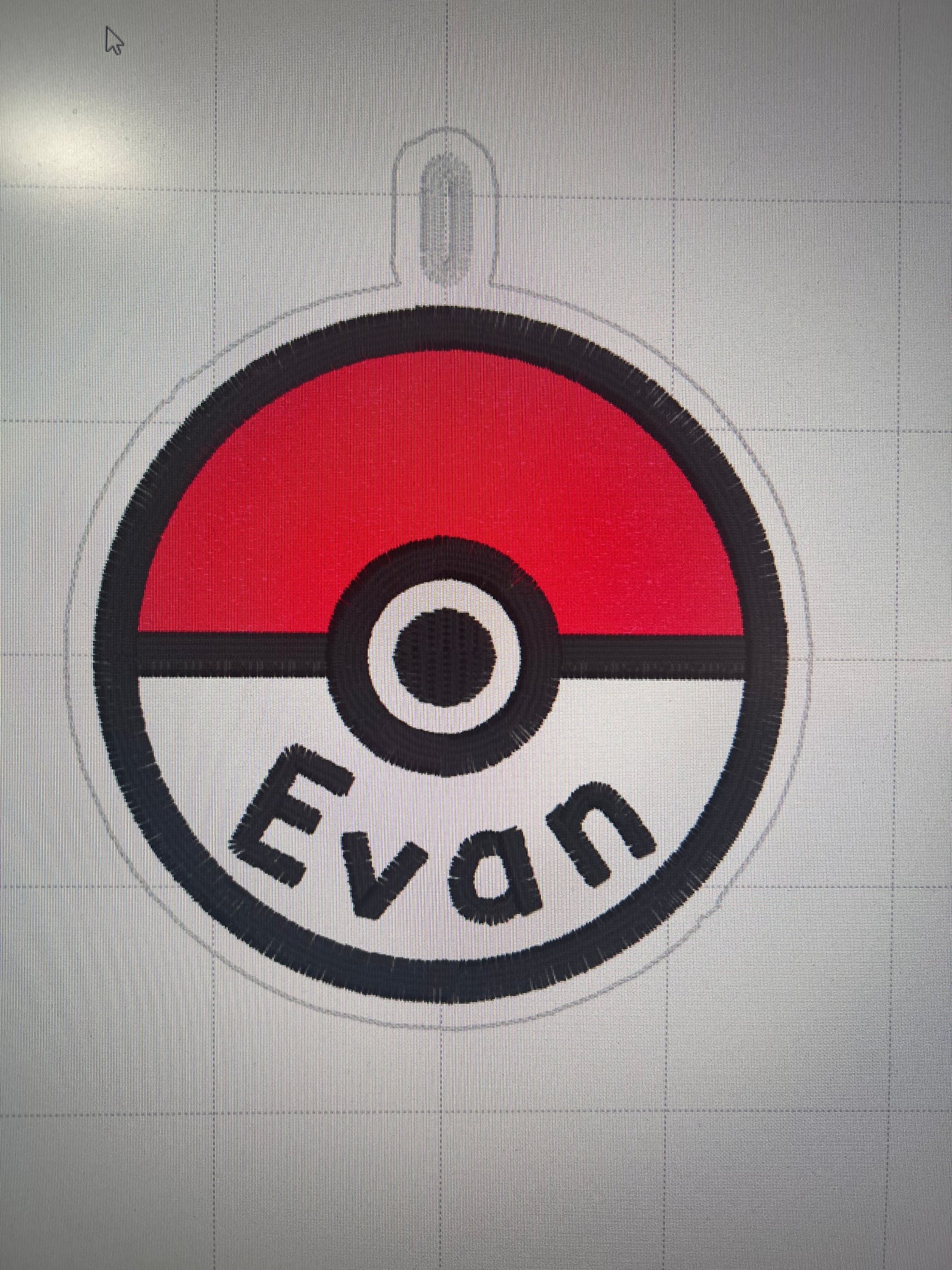 Poke Ball applique nametag