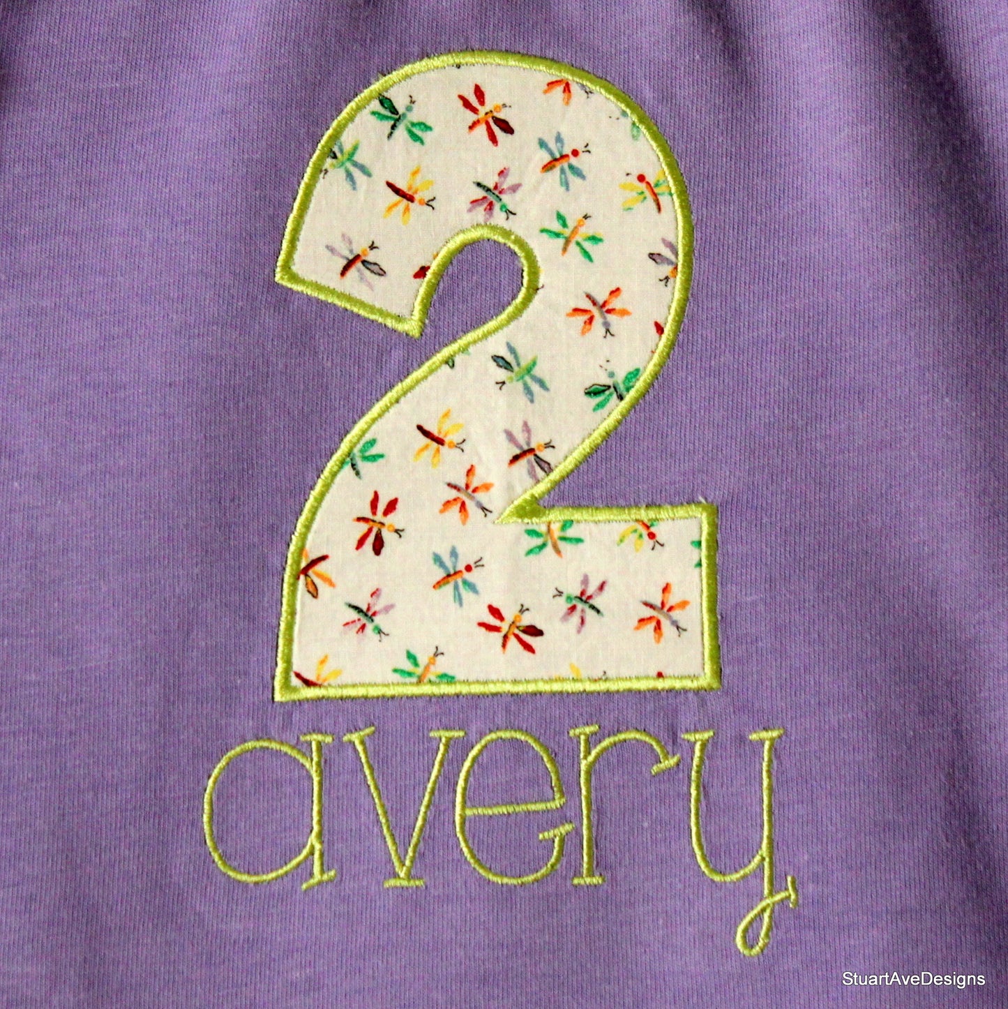 Simple Number and Name Applique Birthday Shirt