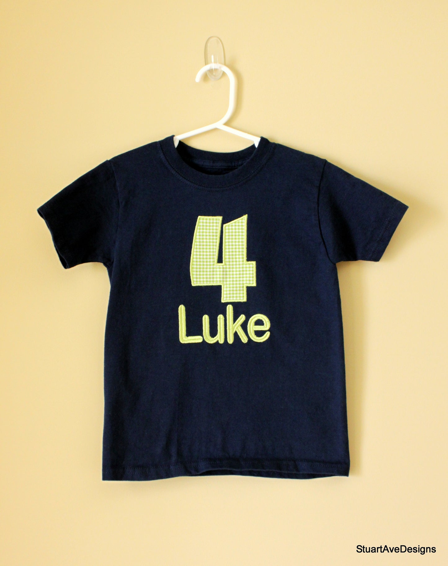 Simple Number and Name Applique Birthday Shirt