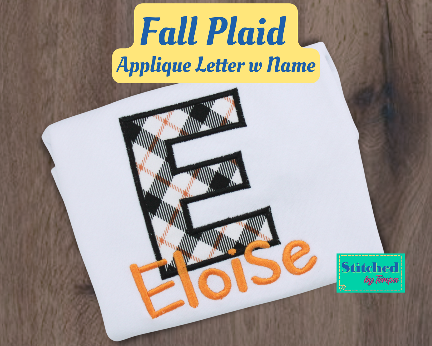 Fall Plaid Monogram - Letter with Name