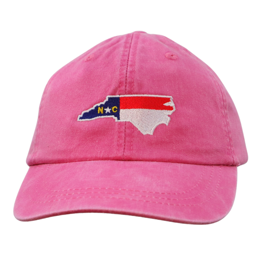 Embroidered Hat * NC Flag Design * Hot Pink