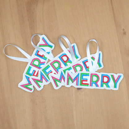 *MERRY* embroidered ornament