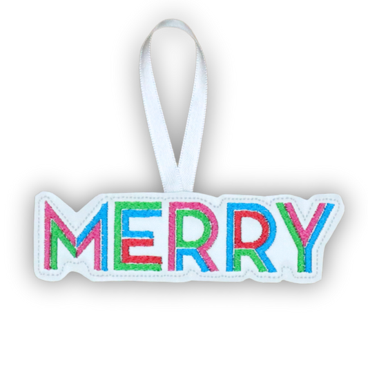 *MERRY* embroidered ornament