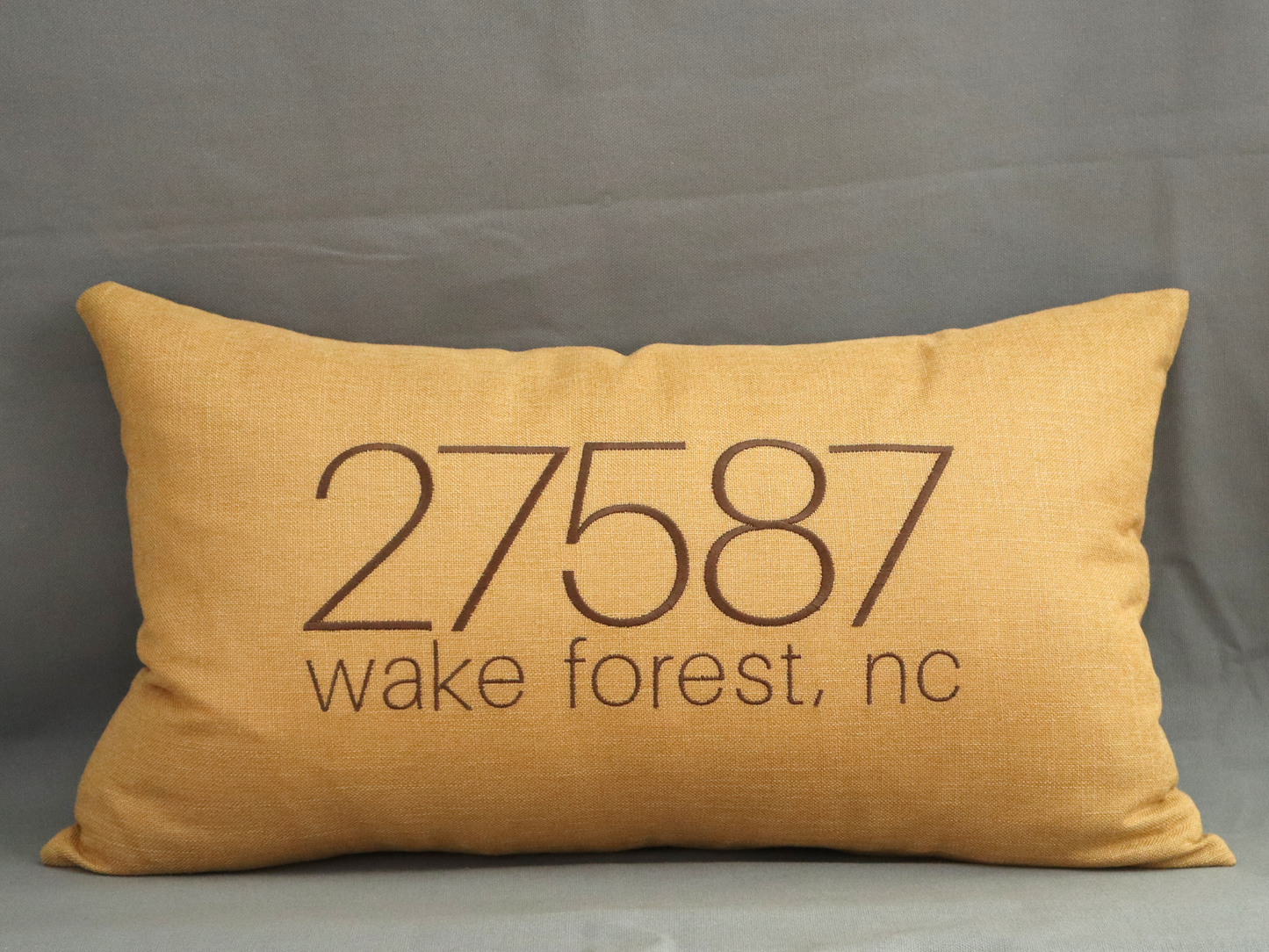 Wake Forest 27587 Lumbar Pillow * Mustard Brown * North Carolina