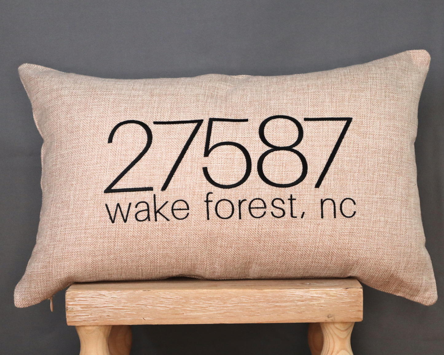 Wake Forest 27587 Lumbar Pillow * Sage with Navy * North Carolina