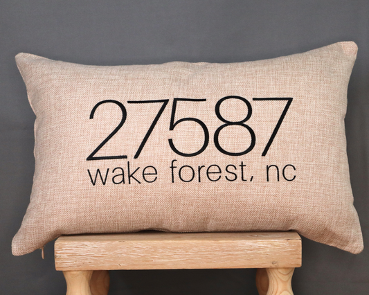 Wake Forest 27587 Lumbar Pillow * Cream with Black * North Carolina