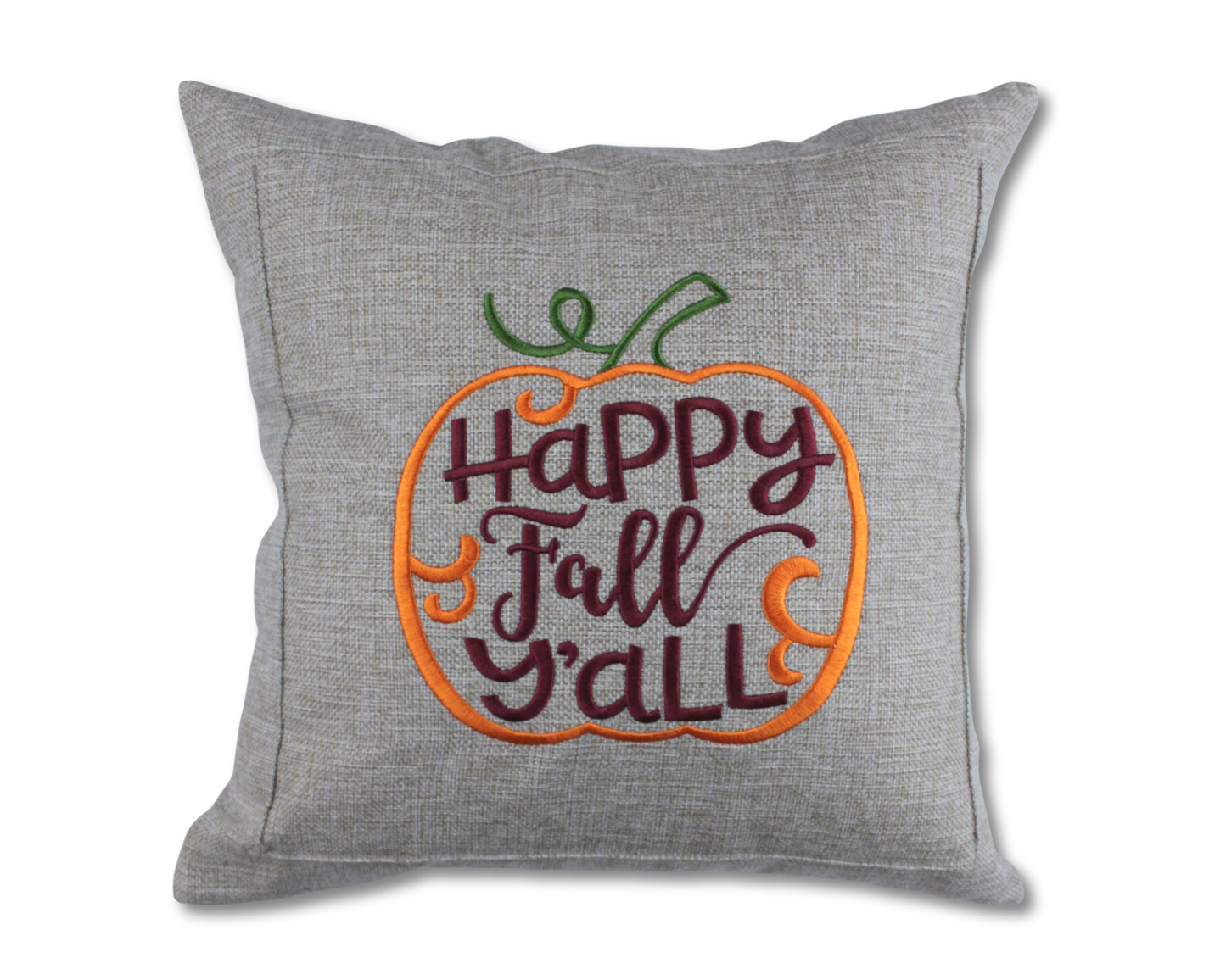 Happy Fall Y'all Pumpkin Embroidered Pillow