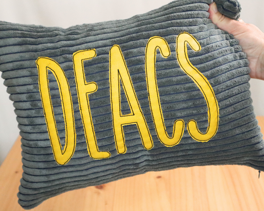 Gray, Black, and Gold Dorm Pillow