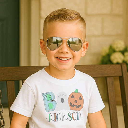 Halloween BOO Embroidered T-Shirt