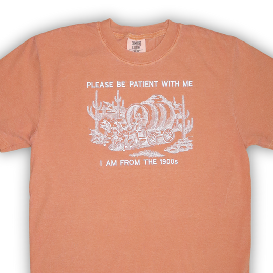 1900s Covered Wagon Embroidered Tee * YAM